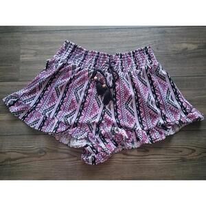 Boho print casual shorts